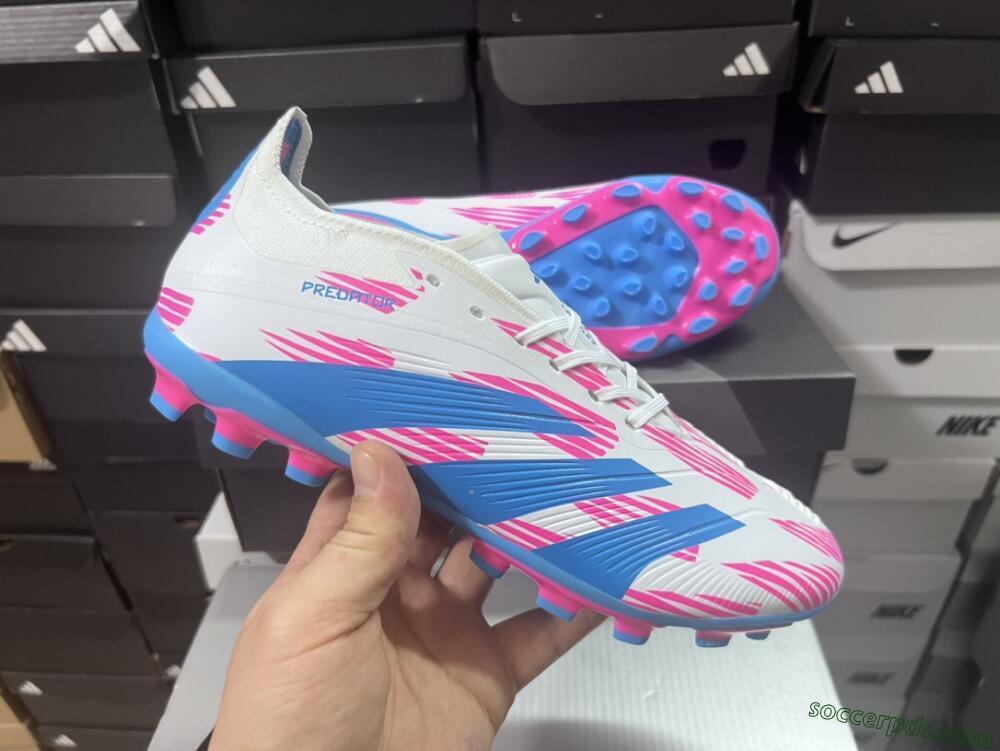 Adidas Predator Elite 24 MG Low-Tops Football Boots - White/Blue/Pink