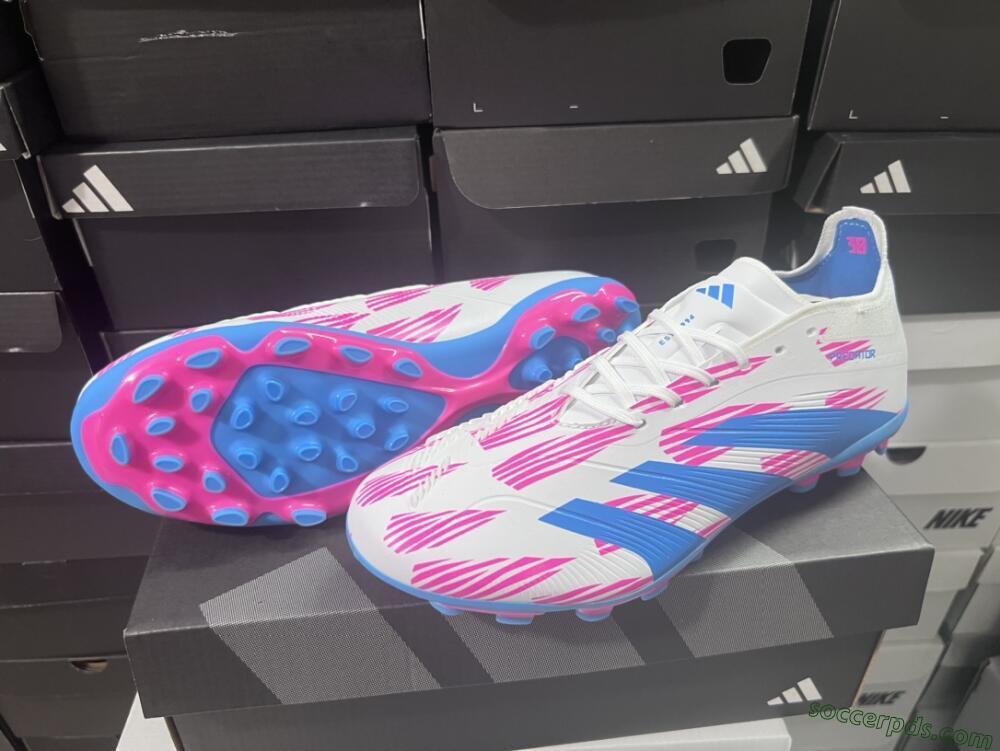 Adidas Predator Elite 24 MG Low-Tops Football Boots - White/Blue/Pink