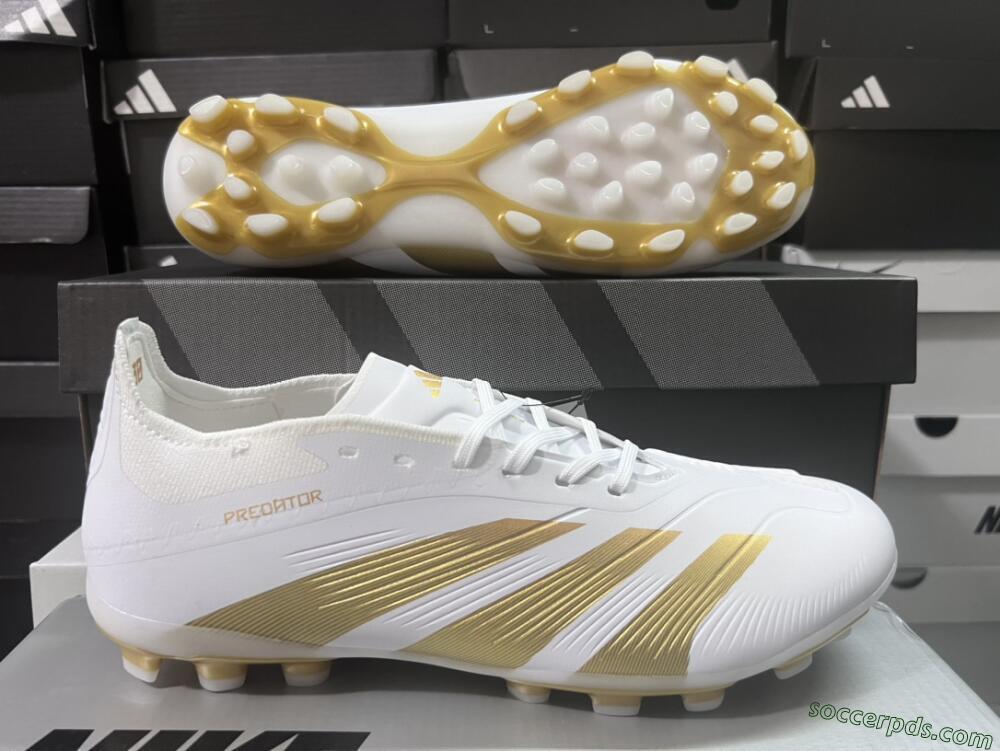 Adidas Predator Elite 24 MG Low-Tops Football Boots - White/Gold