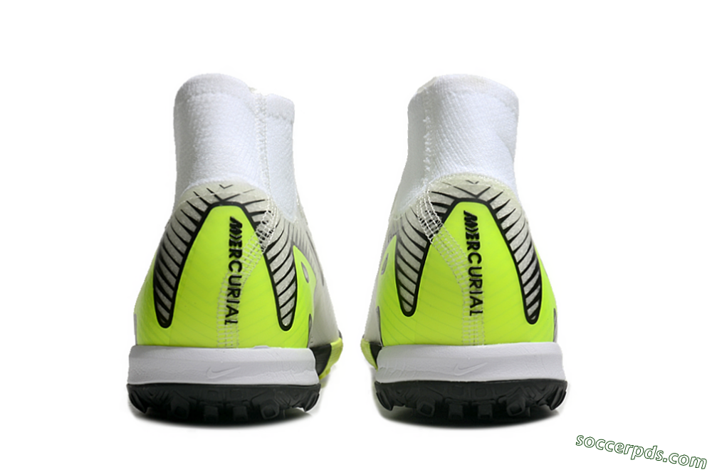 Nike Air Zoom Mercurial Superfly 10 Elite TF High-Tops Football Shoes - White/Black/Yellow 6