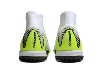 Nike Air Zoom Mercurial Superfly 10 Elite TF High-Tops Football Shoes - White/Black/Yellow