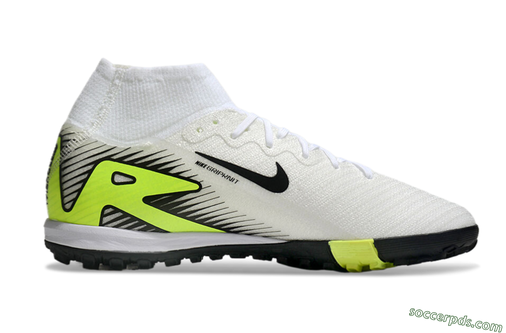Nike Air Zoom Mercurial Superfly 10 Elite TF High-Tops Football Shoes - White/Black/Yellow 5