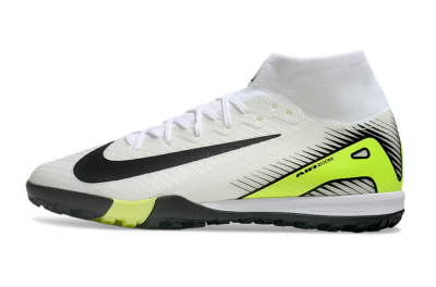 Nike Air Zoom Mercurial Superfly 10 Elite TF High-Tops Football Shoes - White/Black/Yellow