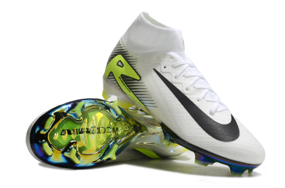 Nike Air Zoom Mercurial Superfly 10 Elite FG High-Tops Football Boots - White/Black/Yellow/Gold