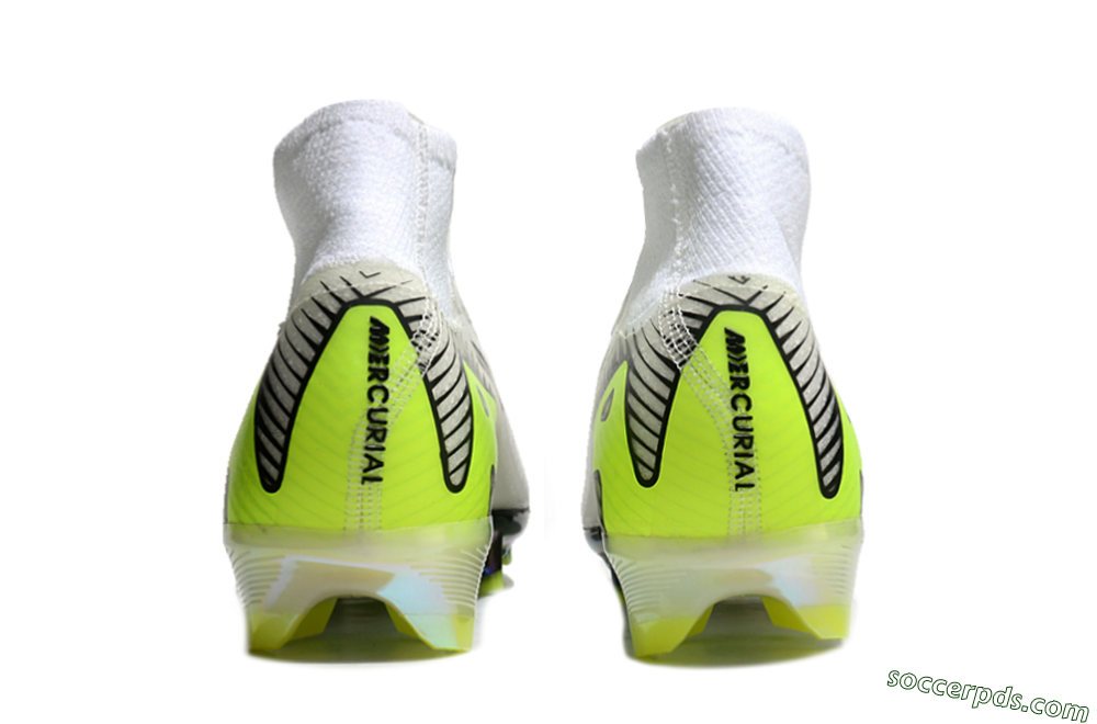 Nike Air Zoom Mercurial Superfly 10 Elite FG High-Tops Football Boots - White/Black/Yellow/Gold 6
