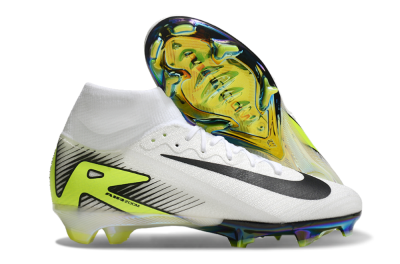 Nike Air Zoom Mercurial Superfly 10 Elite FG High-Tops Football Boots - White/Black/Yellow/Gold