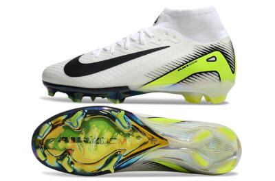 Nike Air Zoom Mercurial Superfly 10 Elite FG High-Tops Football Boots - White/Black/Yellow/Gold