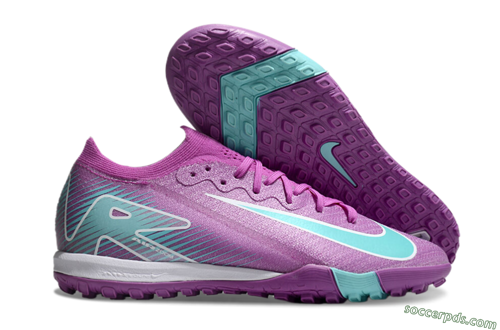 Nike Air Zoom Mercurial Vapor 16 Elite TF Low-Tops Football Shoes - Purple/Jade/White 1