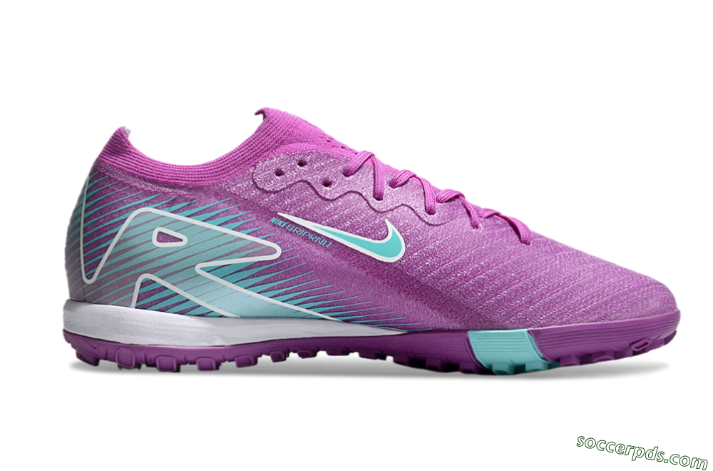 Nike Air Zoom Mercurial Vapor 16 Elite TF Low-Tops Football Shoes - Purple/Jade/White 4