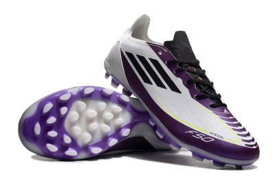 Messi x Adidas F50 Elite MG Low-Tops Football Boots - White/Black/Purple