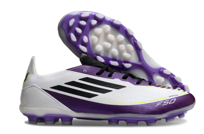 Messi x Adidas F50 Elite MG Low-Tops Football Boots - White/Black/Purple