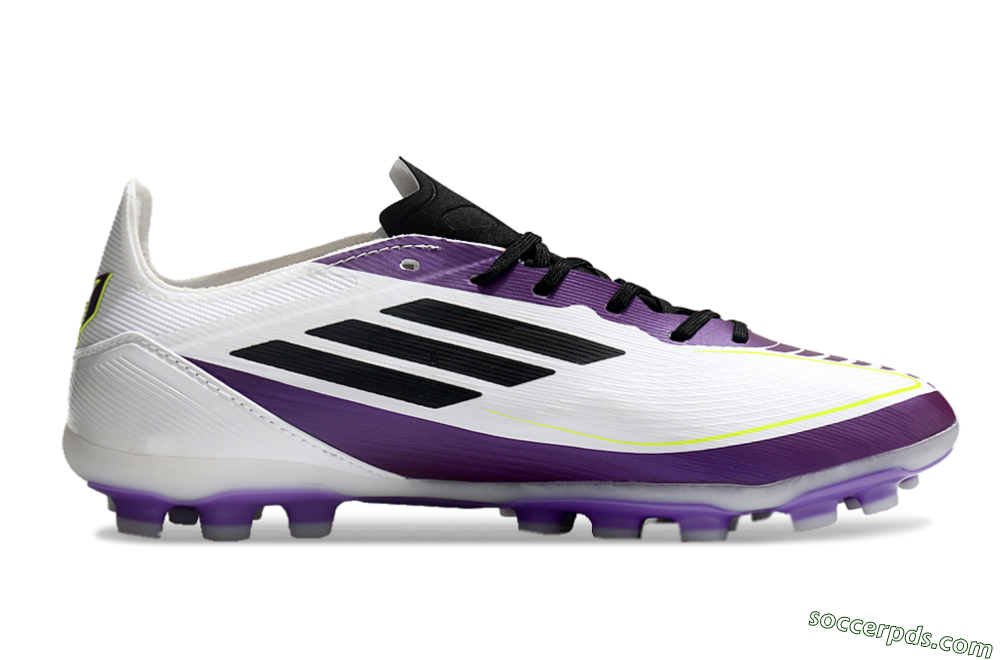 Messi x Adidas F50 Elite MG Low-Tops Football Boots - White/Black/Purple 4