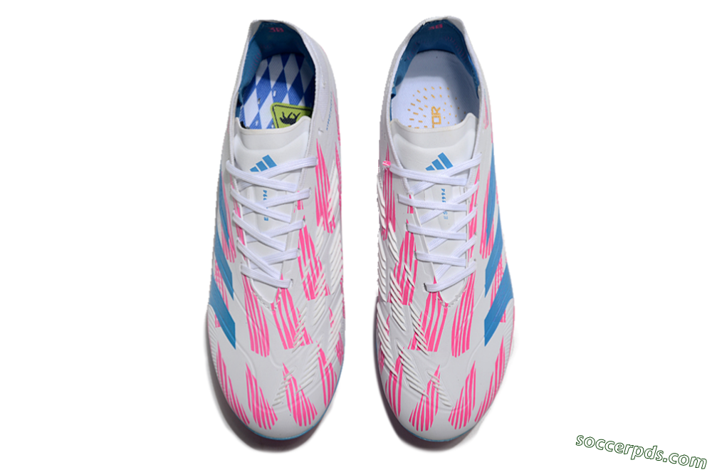 Adidas Predator Elite 24 MG Low-Tops Football Boots - White/Blue/Pink 4