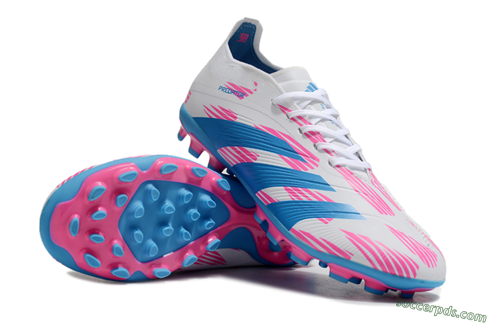 Adidas Predator Elite 24 MG Low-Tops Football Boots - White/Blue/Pink 3