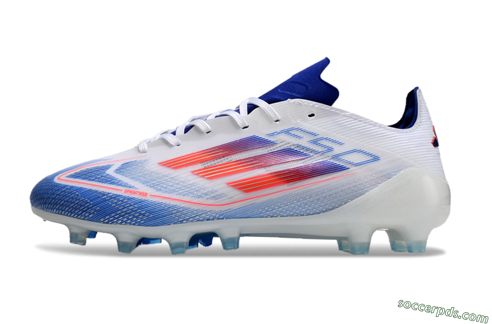 Adidas F50 Elite AG Low-Tops Football Boots - White/Blue/Red 2