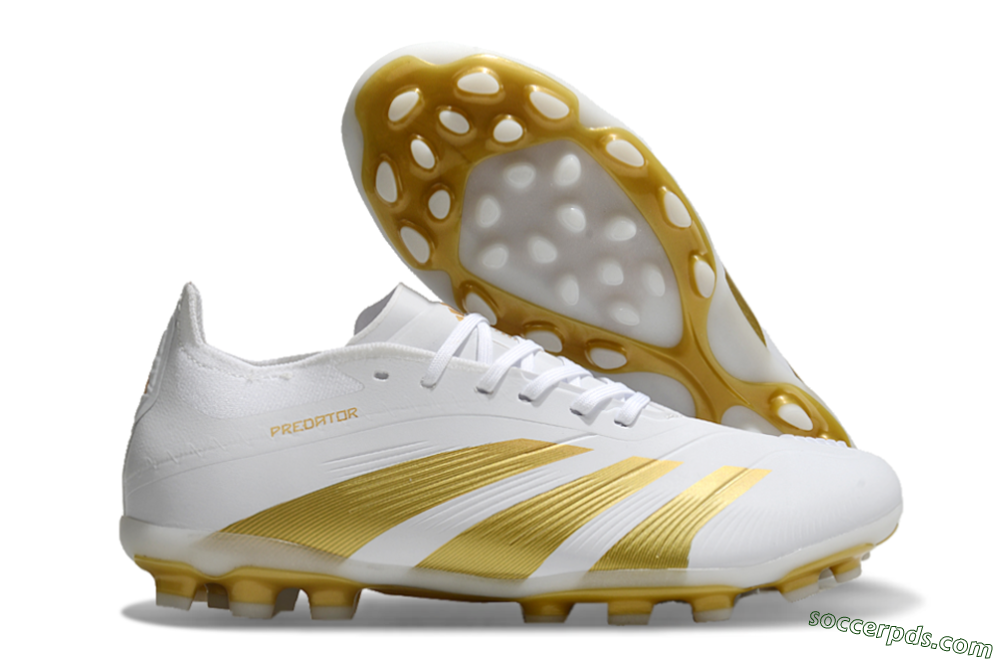 Adidas Predator Elite 24 MG Low-Tops Football Boots - White/Gold 1