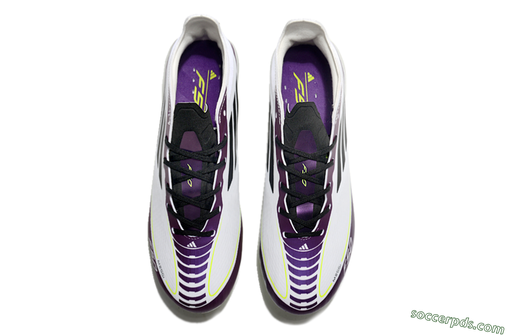 Messi x Adidas F50 Elite FG Low-Tops Football Boots - White/Black/Purple 4