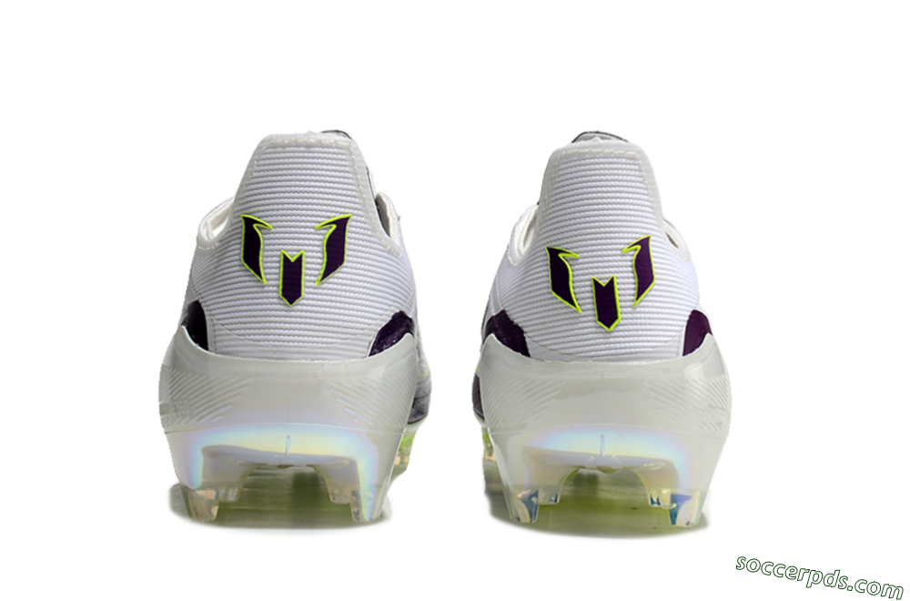 Messi x Adidas F50 Elite FG Low-Tops Football Boots - White/Black/Purple 7