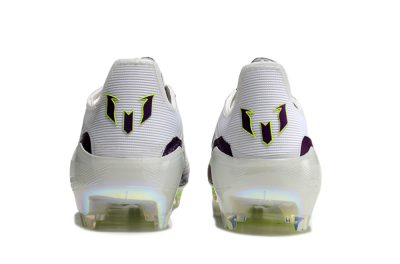 Messi x Adidas F50 Elite FG Low-Tops Football Boots - White/Black/Purple
