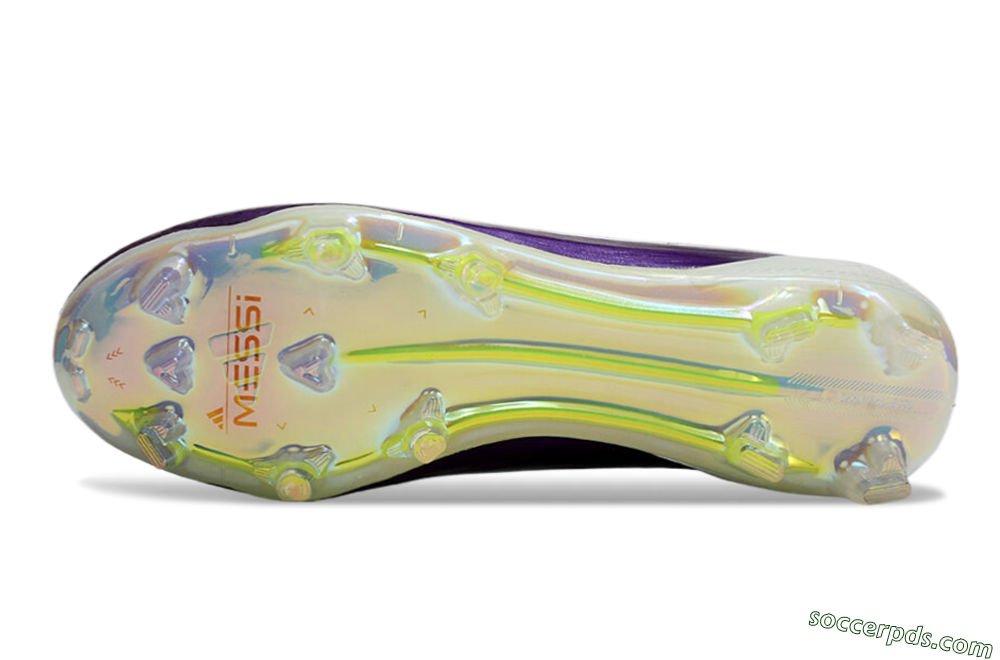 Messi x Adidas F50 Elite FG Low-Tops Football Boots - White/Black/Purple 5