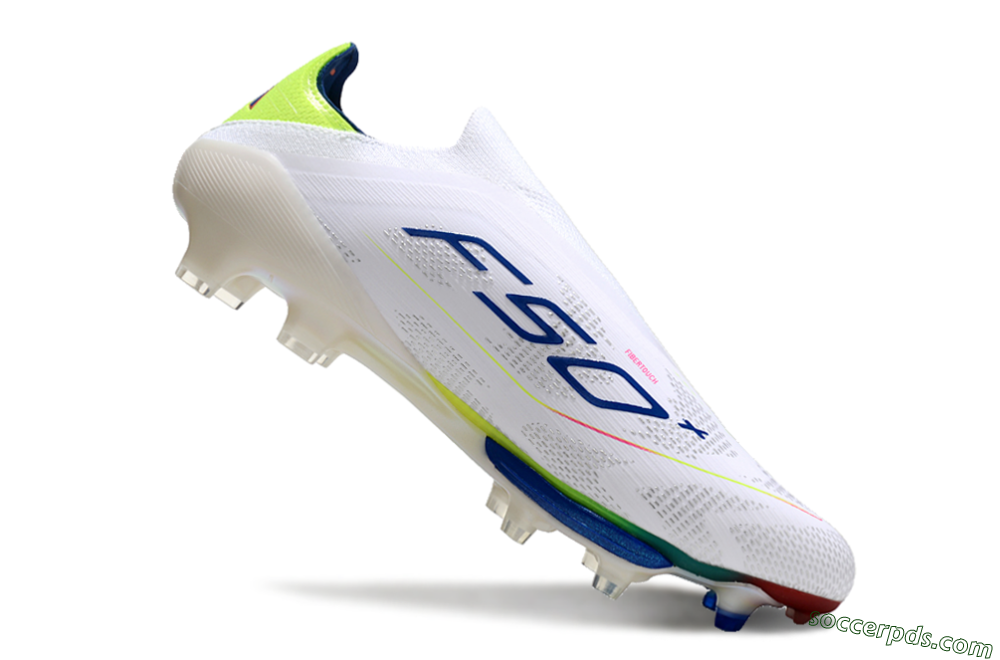 Adidas F50+ Lightstrike Elite FG Low-Tops Football Boots - White/Blue/Yellow 5
