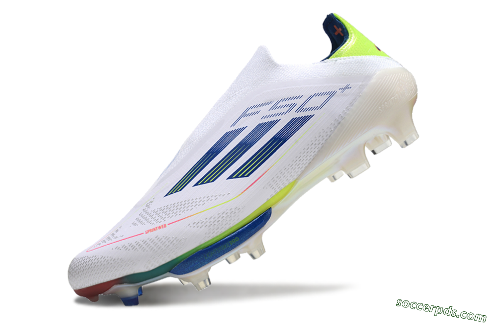 Adidas F50+ Lightstrike Elite FG Low-Tops Football Boots - White/Blue/Yellow 6