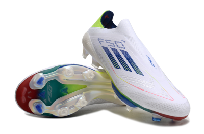 Adidas F50+ Lightstrike Elite FG Low-Tops Football Boots - White/Blue/Yellow