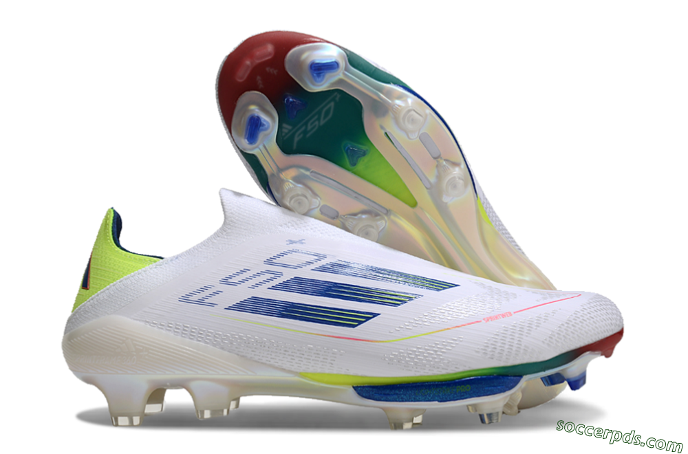 Adidas F50+ Lightstrike Elite FG Low-Tops Football Boots - White/Blue/Yellow 1