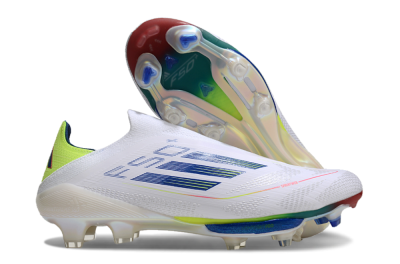 Adidas F50+ Lightstrike Elite FG Low-Tops Football Boots - White/Blue/Yellow