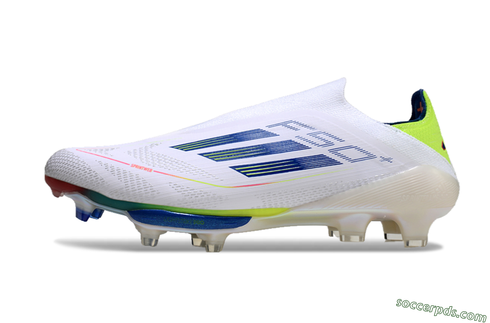 Adidas F50+ Lightstrike Elite FG Low-Tops Football Boots - White/Blue/Yellow 2