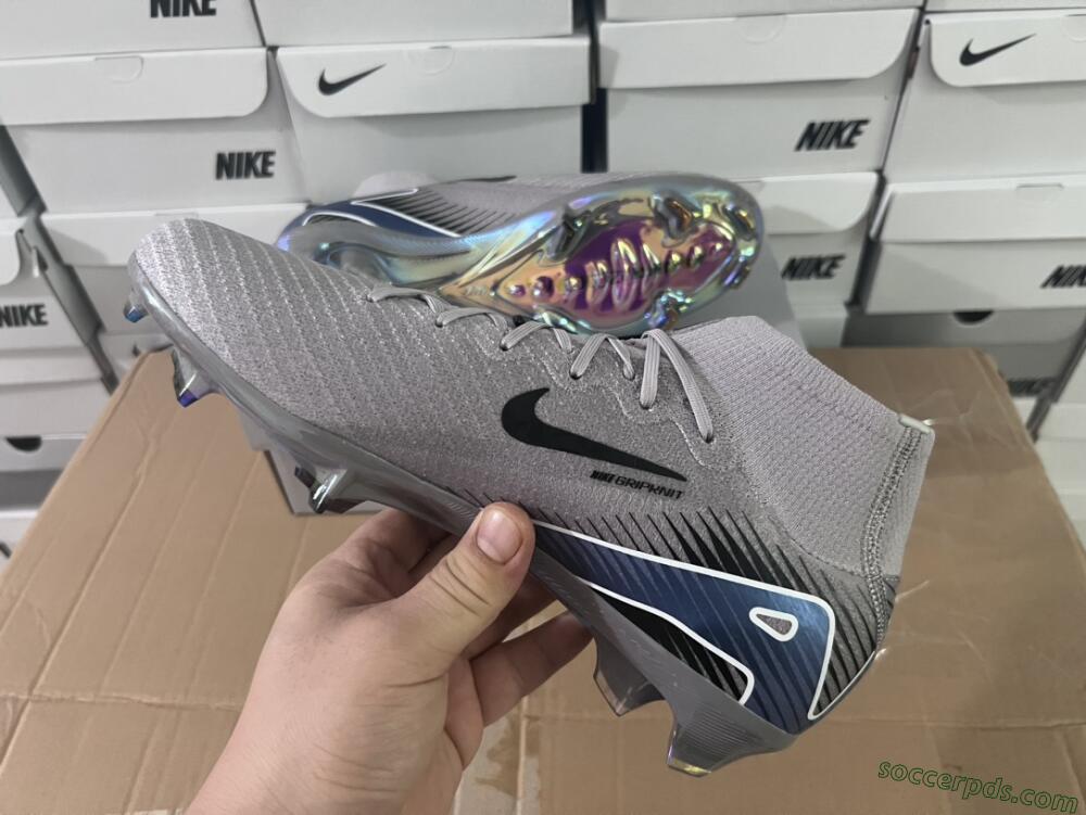Nike Mercurial Superfly 10 Elite FG High-Tops Football Boots - Grey/Black/Blue/Gold