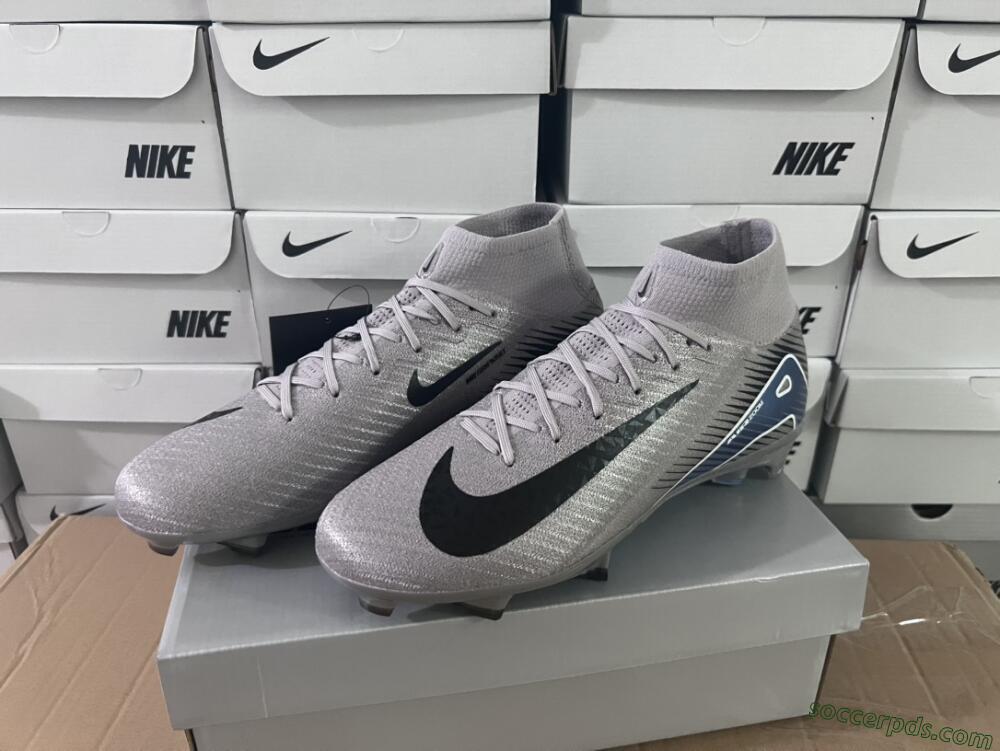 Nike Mercurial Superfly 10 Elite FG High-Tops Football Boots - Grey/Black/Blue/Gold