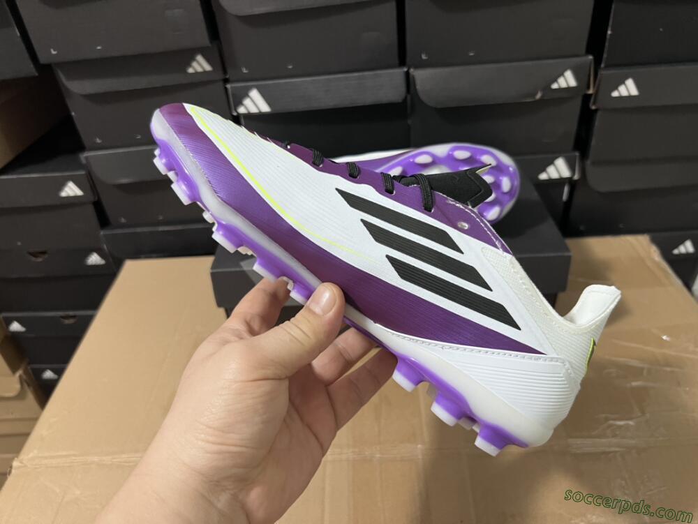 Messi x Adidas F50 Elite MG Low-Tops Football Boots - White/Black/Purple