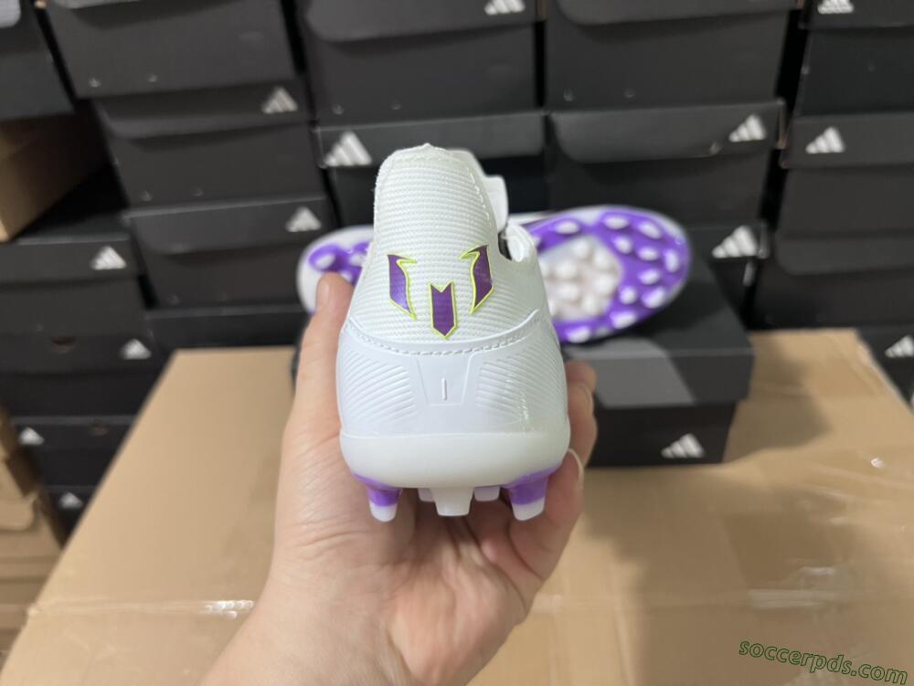Messi x Adidas F50 Elite MG Low-Tops Football Boots - White/Black/Purple