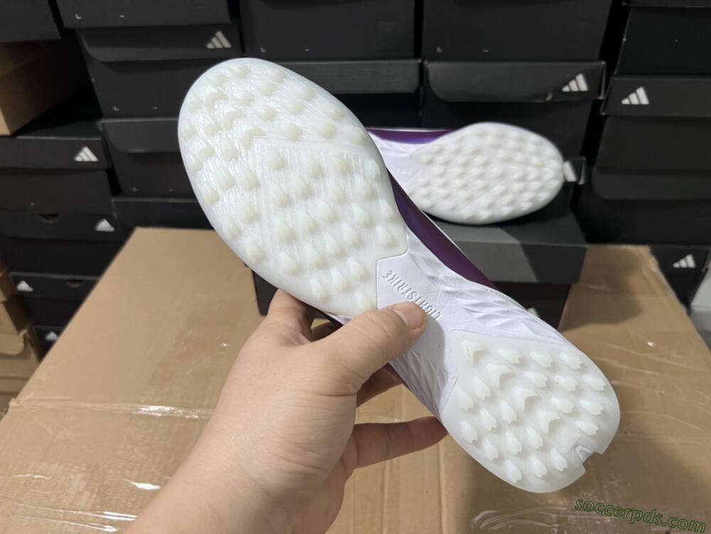 Adidas F50 Elite TF Low-Tops Football Shoes - White/Black/Purple