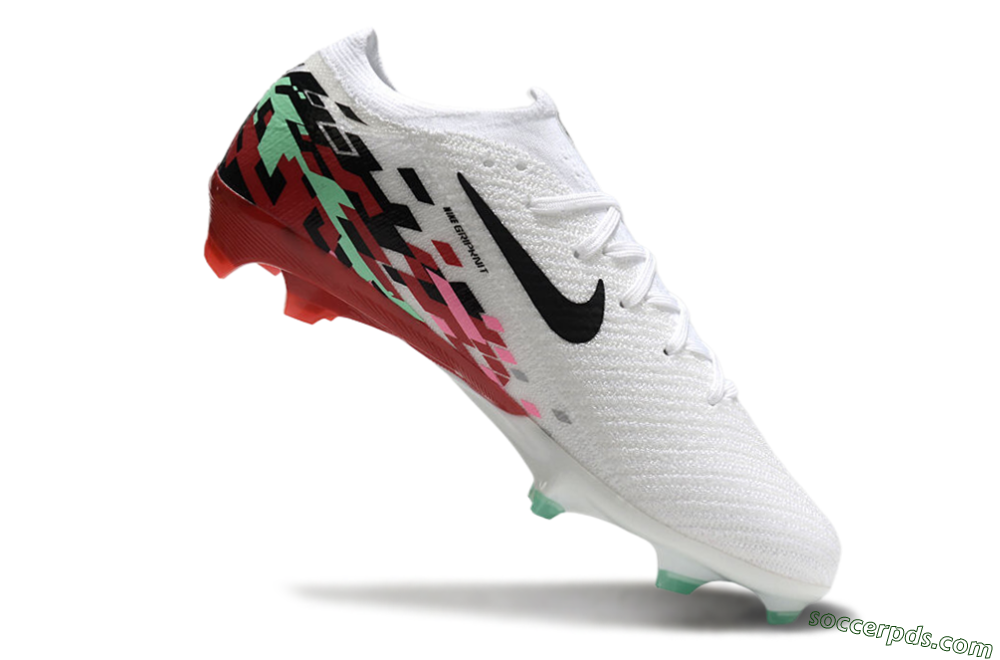 Nike Air Zoom Mercurial Vapor 16 Elite FG Low-Tops Football Boots - White/Black/Pink/Green 4
