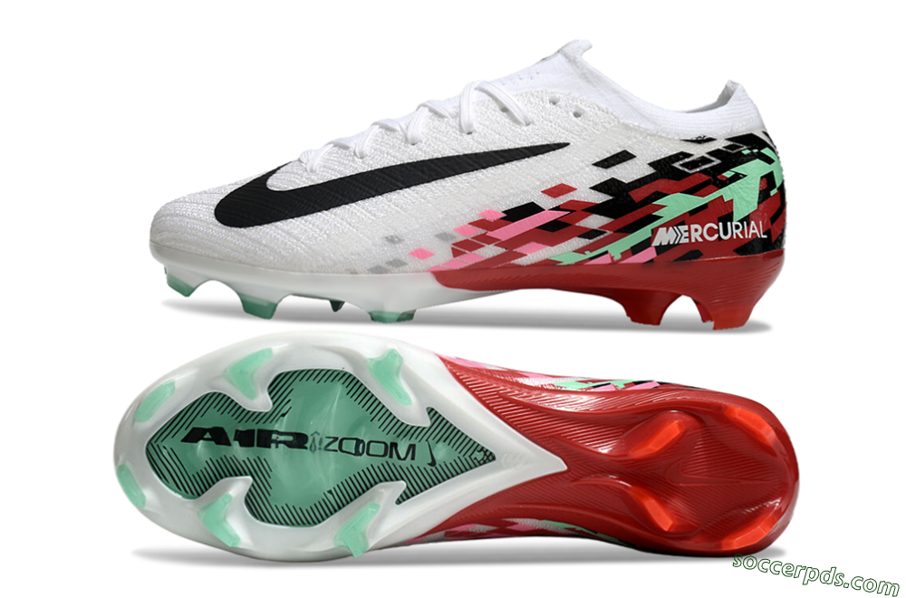 Nike Air Zoom Mercurial Vapor 16 Elite FG Low-Tops Football Boots - White/Black/Pink/Green 0
