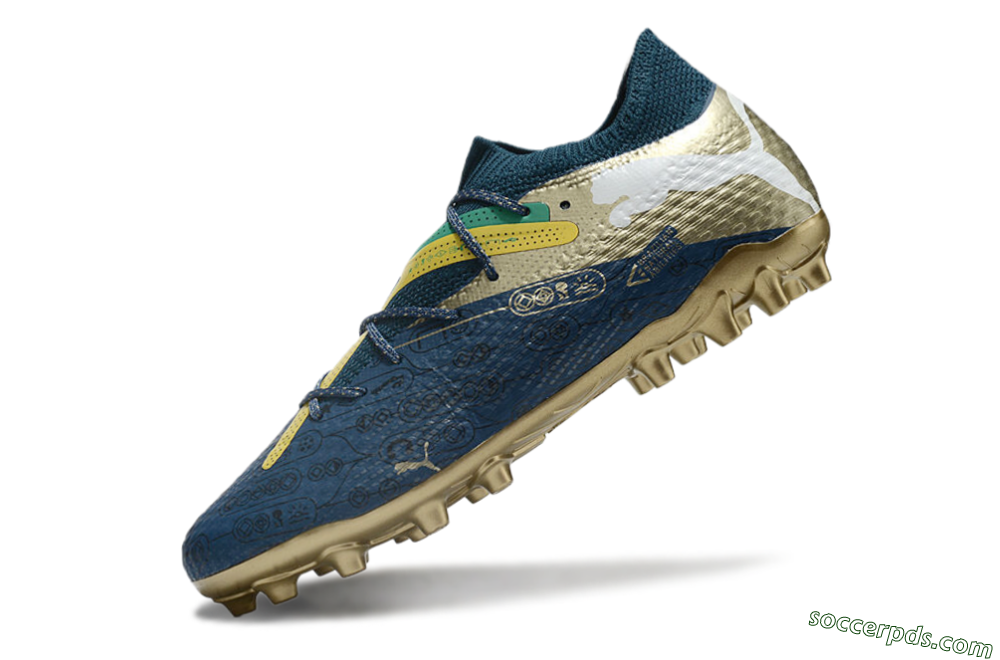 Puma Future Ultimate MG Low-Tops Football Boots - Blue/White/Gold 5