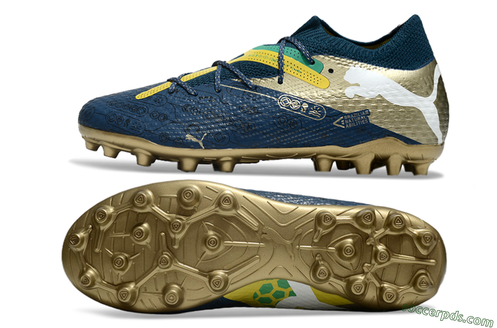 Puma Future Ultimate MG Low-Tops Football Boots - Blue/White/Gold 0