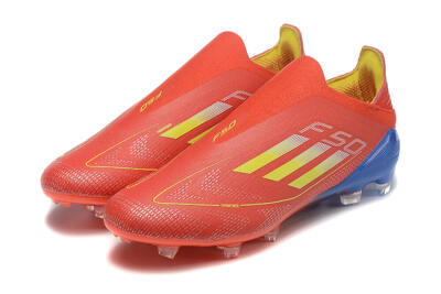 Adidas F50 Elite Laceless FG Low-Tops Football Boots - Red/Yellow/Blue