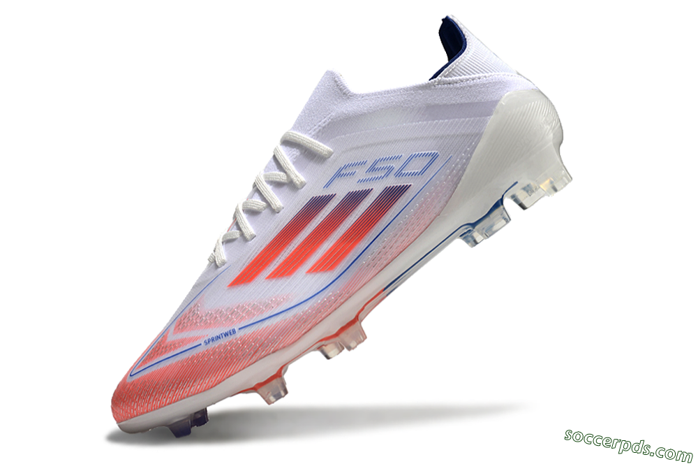 Adidas F50 Elite FG Low-Tops Football Boots - White/Red/Blue 5