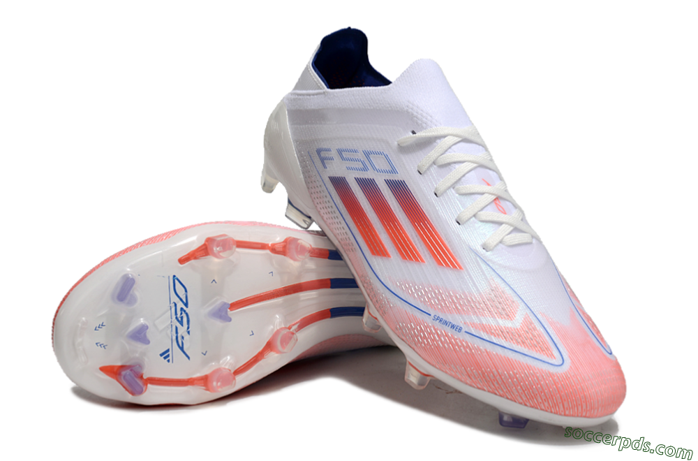 Adidas F50 Elite FG Low-Tops Football Boots - White/Red/Blue 3