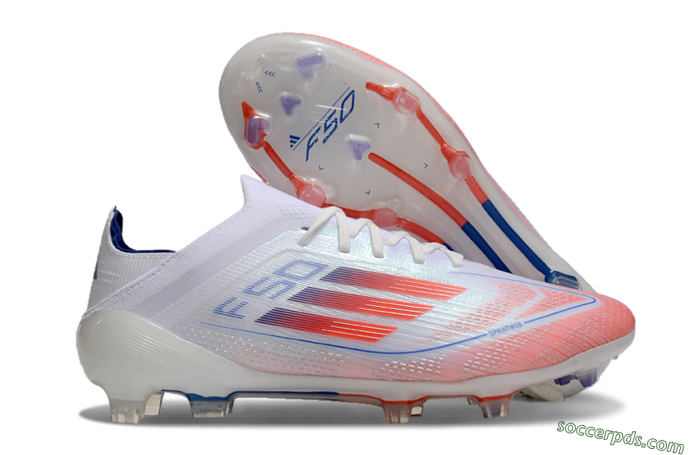 Adidas F50 Elite FG Low-Tops Football Boots - White/Red/Blue 1