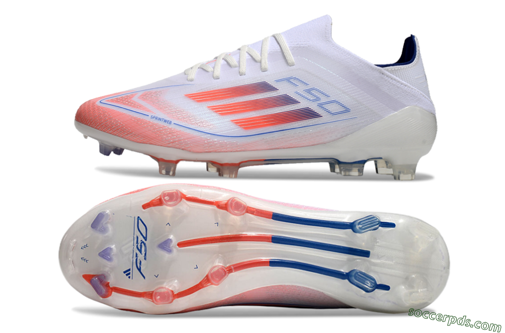 Adidas F50 Elite FG Low-Tops Football Boots - White/Red/Blue 0
