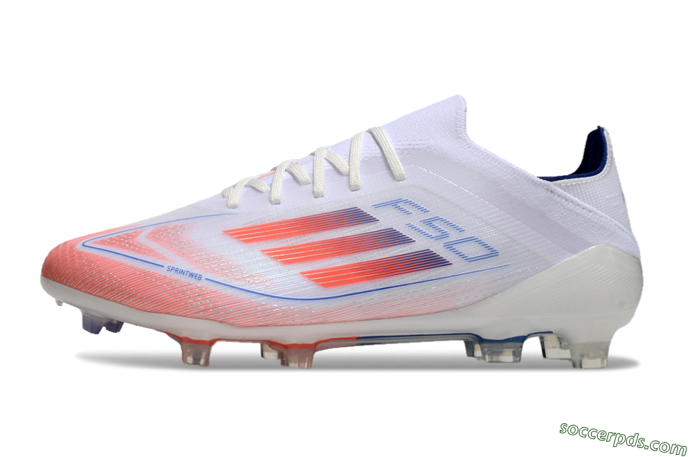 Adidas F50 Elite FG Low-Tops Football Boots - White/Red/Blue 2