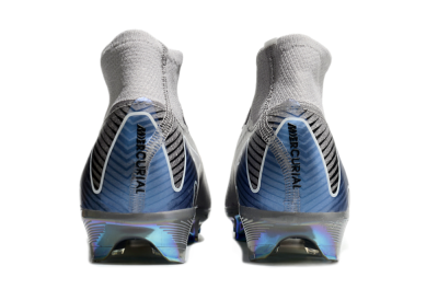 Nike Mercurial Superfly 10 Elite FG High-Tops Football Boots - Grey/Black/Blue/Gold