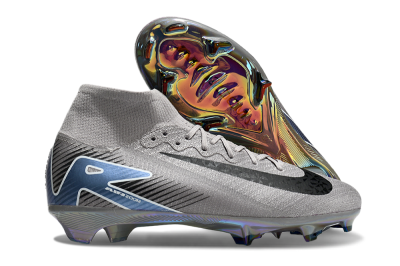 Nike Mercurial Superfly 10 Elite FG High-Tops Football Boots - Grey/Black/Blue/Gold