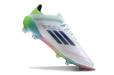 Adidas F50 Elite FG Low-Tops Football Boots - White/Blue/Yellow/Gold