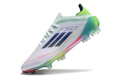 Adidas F50 Elite FG Low-Tops Football Boots - White/Blue/Yellow/Gold