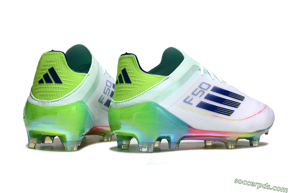 Adidas F50 Elite FG Low-Tops Football Boots - White/Blue/Yellow/Gold 6